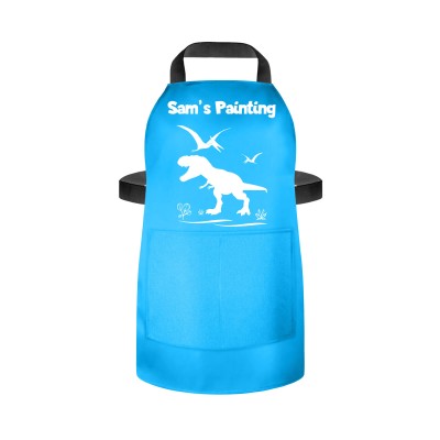(55cm x 40cm) with Dinosaur Icon Sky Blue Water Resistant Polyester Fabric (Personalised with Text) and Photo Printed Pocket