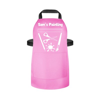(55cm x 40cm) with Paint & Craft Icon Baby Pink Water Resistant Polyester Fabric (Personalised with Text) and Photo Printed Pocket