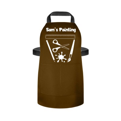 (55cm x 40cm) with Paint & Craft Icon Brown Water Resistant Polyester Fabric (Personalised with Text) and Photo Printed Pocket