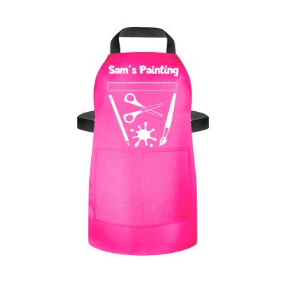 (55cm x 40cm) with Paint & Craft Icon Hot Pink (Fuchsia) Water Resistant Polyester Fabric (Personalised with Text) and Photo Printed Pocket