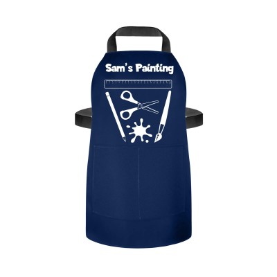 (55cm x 40cm) with Paint & Craft Icon Navy Blue Water Resistant Polyester Fabric (Personalised with Text) and Photo Printed Pocket