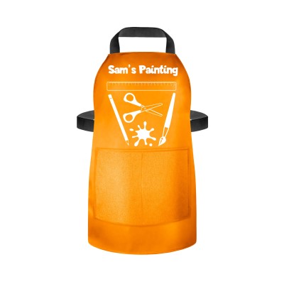 (55cm x 40cm) with Paint & Craft Icon Burnt Orange Water Resistant Polyester Fabric (Personalised with Text) and Photo Printed Pocket