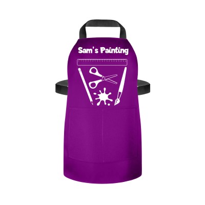 (55cm x 40cm) with Paint & Craft Icon Purple Water Resistant Polyester Fabric (Personalised with Text) and Photo Printed Pocket
