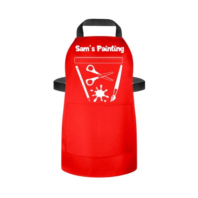 (55cm x 40cm) with Paint & Craft Icon Red Water Resistant Polyester Fabric (Personalised with Text) and Photo Printed Pocket