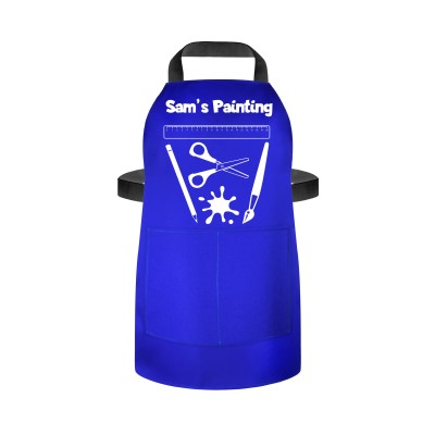 (55cm x 40cm) with Paint & Craft Icon Royal Blue Water Resistant Polyester Fabric (Personalised with Text) and Photo Printed Pocket