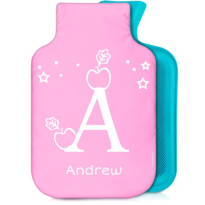 2 Litre with Alphabet Theme Baby Pink Soft Velvet Polyester Fabric (Personalised with Text)