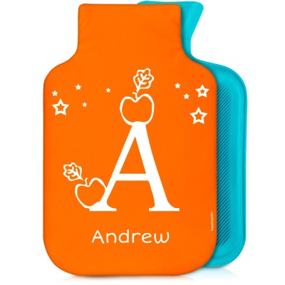 800ml with Alphabet Theme Burnt Orange Soft Velvet Polyester Fabric (Personalised with Text)