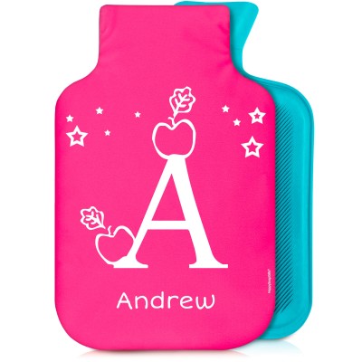 800ml with Alphabet Theme Hot Pink (Fuchsia) Soft Velvet Polyester Fabric (Personalised with Text)