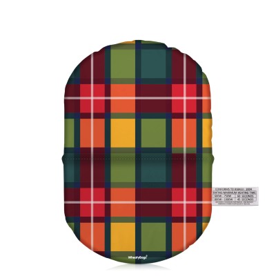 (20cm) - Tartan Check Soft Velvet Polyester Fabric (Personalised with Text)