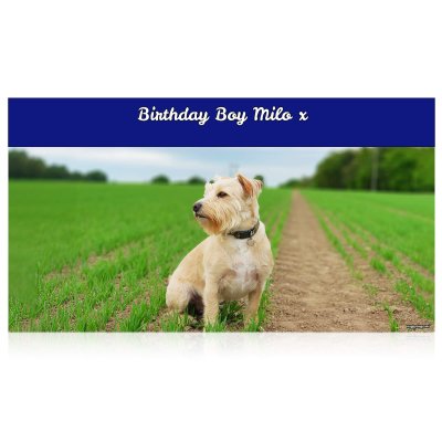 (Navy Blue) 200cm x 75cm (70gsm) (Personalised with Text)