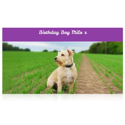 (Purple) 110cm x 55cm (70gsm) (Personalised with Text)