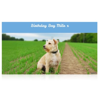 (Sky Blue) 110cm x 55cm (70gsm) (Personalised with Text)