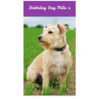 (Purple) 55cm x 110cm (Personalised with Text)