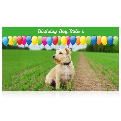 with Balloon Design (Green) 200cm x 55cm (70gsm) (Personalised with Text)
