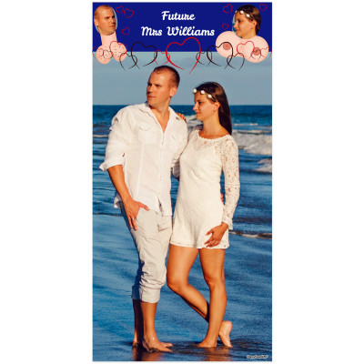 (Navy Blue) 200cm x 75cm (70gsm) (Personalised with Text)