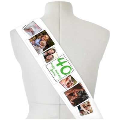 (180cm x 14cm) Bright Green Mock Suede Polyester Fabric (Personalised with Text)