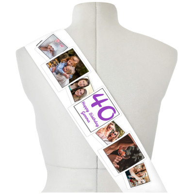 (220cm x 14cm) Purple Mock Suede Polyester Fabric (Personalised with Text)