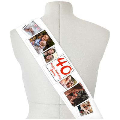 (220cm x 14cm) Red Mock Suede Polyester Fabric (Personalised with Text)