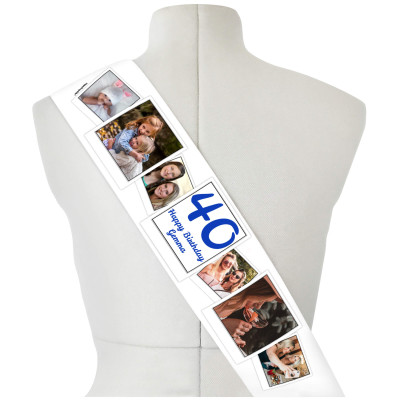 (220cm x 14cm) Royal Blue Mock Suede Polyester Fabric (Personalised with Text)