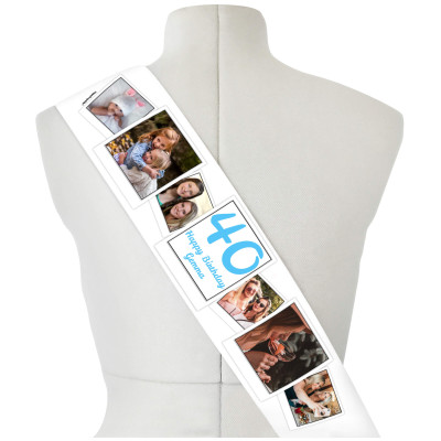 (220cm x 14cm) Sky Blue Mock Suede Polyester Fabric (Personalised with Text)