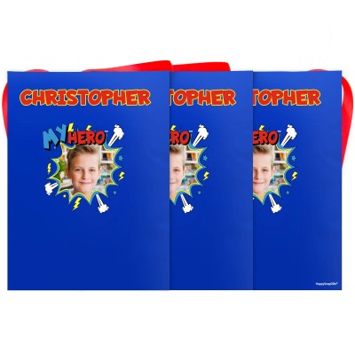 - 5 Metres with 12 Rectangle Flags (28cm) with Thunder & Wind Design Mock Suede Polyester Fabric (Personalised with Text)
