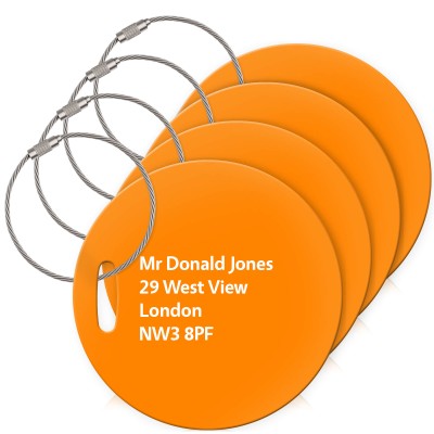 (10cm Circle) Burnt Orange with Metal Loop (Personalised with Text)