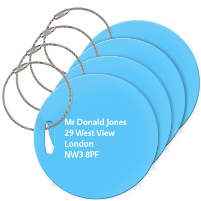 (10cm Circle) Sky Blue with Metal Loop (Personalised with Text)