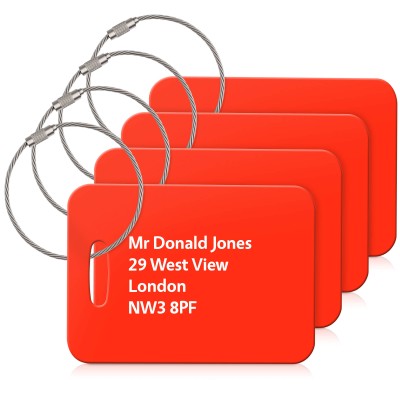 (10cm x 7cm) Red with Metal Loop (Personalised with Text)