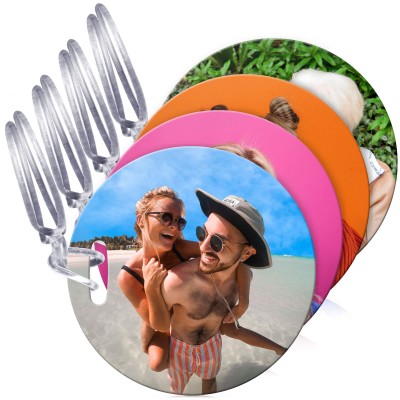 (10cm Circle) Burnt Orange with Clear Loop (Personalised with Text)