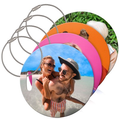 (10cm Circle) - Paws Print with Metal Loop (Personalised with Text)