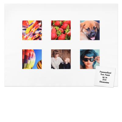 White Mock Suede Polyester Fabric 4 inch / 10cm (6 Photos) (Personalised with Text)