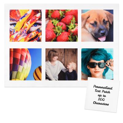 White Mock Suede Polyester Fabric 6.5 inch / 16.5cm (6 Photos) (Personalised with Text)