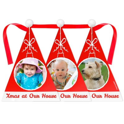 Christmas Hat Design with Fluffy Bobble Mock Suede Polyester Fabric 1m (3 Photos) (Personalised with Text)