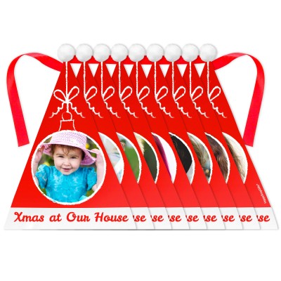 Christmas Hat Design with Fluffy Bobble Mock Suede Polyester Fabric 3m (9 Photos) (Personalised with Text)