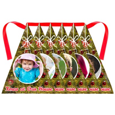 with Festive Tree Design Mock Suede Polyester Fabric 2m (6 Photos) (Personalised with Text)