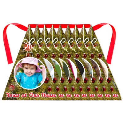 with Festive Tree Design Mock Suede Polyester Fabric 3m (9 Photos) (Personalised with Text)