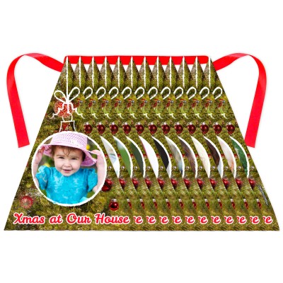 with Festive Tree Design Mock Suede Polyester Fabric 4m (12 Photos) (Personalised with Text)