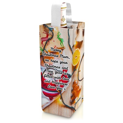 Regular (22cm x 10cm) - Christmas Decorations Design Mock Suede Polyester Fabric (Personalised with Text)