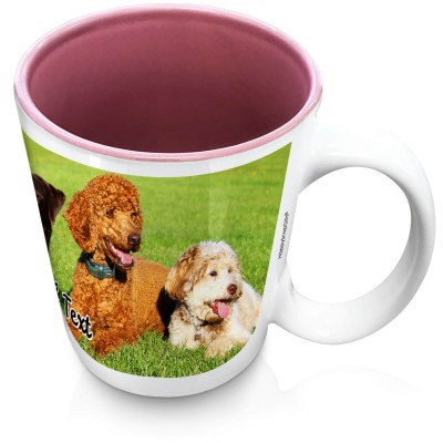 (XL 15oz Pink) with 1 Wrapped Around Image (Personalised with Text)