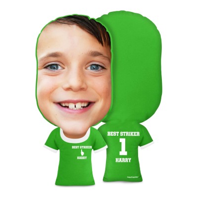 Regular Size (We Are No. 1 Icon) Bright Green Soft Velvet Polyester Fabric (Personalised with Text)
