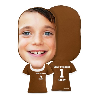 Regular Size (We Are No. 1 Icon) Brown Soft Velvet Polyester Fabric (Personalised with Text)