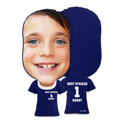 Regular Size (We Are No. 1 Icon) Navy Blue Soft Velvet Polyester Fabric (Personalised with Text)