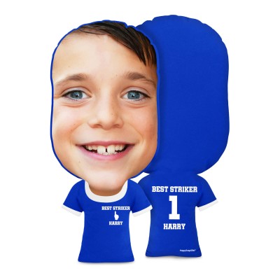 Regular Size (We Are No. 1 Icon) Royal Blue Soft Velvet Polyester Fabric (Personalised with Text)