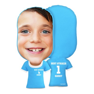 Regular Size (We Are No. 1 Icon) Sky Blue Soft Velvet Polyester Fabric (Personalised with Text)
