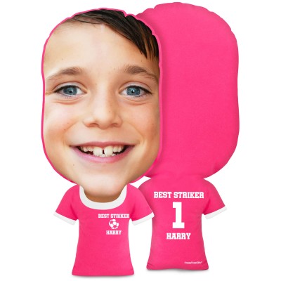 XL Size (Football Icon) Hot Pink (Fuchsia) Soft Velvet Polyester Fabric (Personalised with Text)
