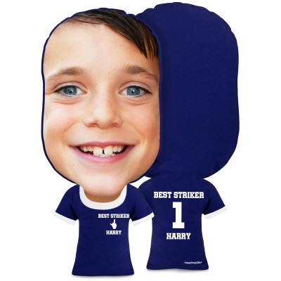 XL Size (Single Finger Icon) Navy Blue Soft Velvet Polyester Fabric (Personalised with Text)