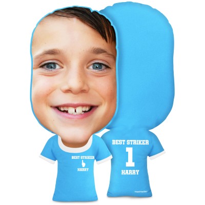 XL Size (We Are No. 1 Icon) Sky Blue Soft Velvet Polyester Fabric (Personalised with Text)