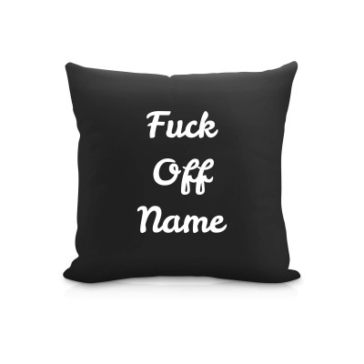 (25cm Square) "Fuck Off" Black Soft Velvet Polyester Fabric (Personalised with Text)