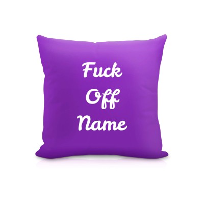 (25cm Square) "Fuck Off" Purple Soft Velvet Polyester Fabric (Personalised with Text)