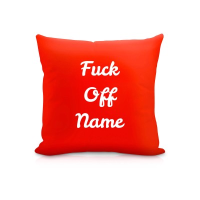 (25cm Square) "Fuck Off" Red Soft Velvet Polyester Fabric (Personalised with Text)